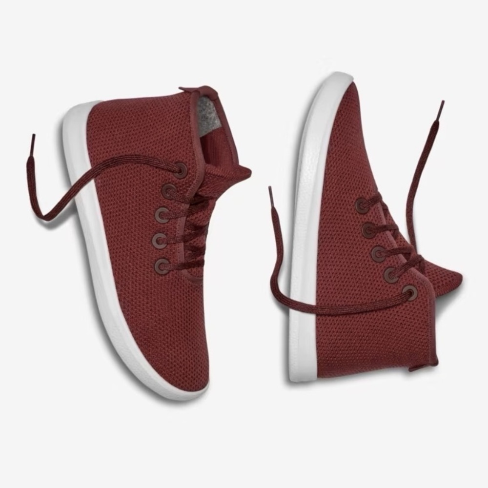 Allbirds Women’s Tree Toppers High Top Shoes in Kauri Zin (Maroon)